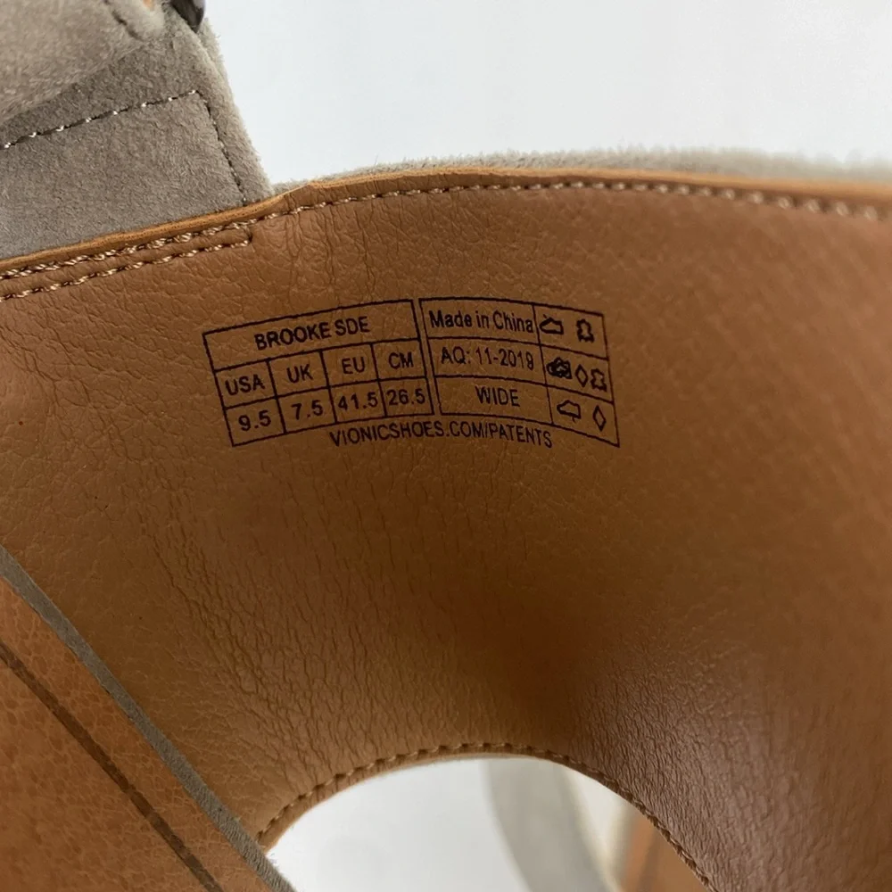 Vionic Brooke Suede Woven Wedge Espadrille Sandals